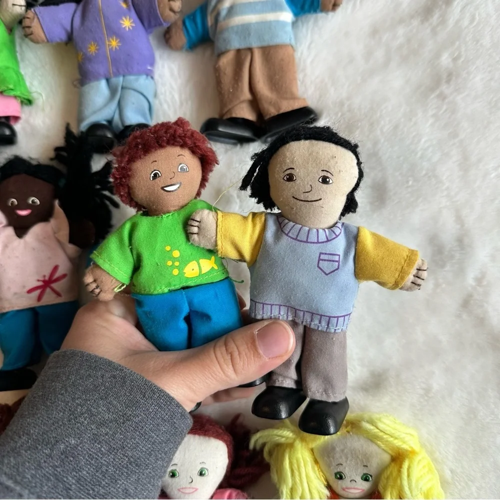 Lakeshore Learning Dollhouse Plush Figures Family Dolls Vintage Set of 13